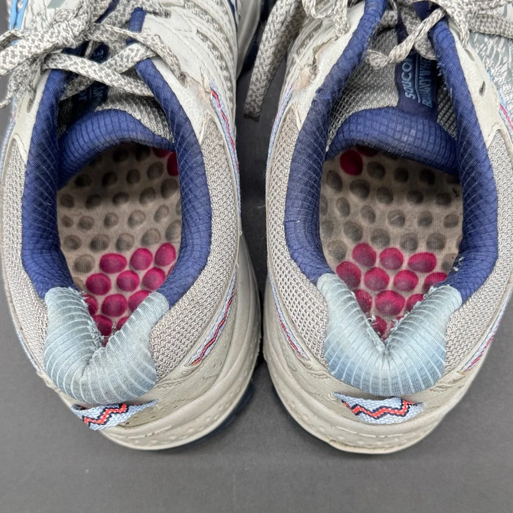 Saucony Women's Light Gray and Blue Trail Grid Excursion TR12 Casual Trainers